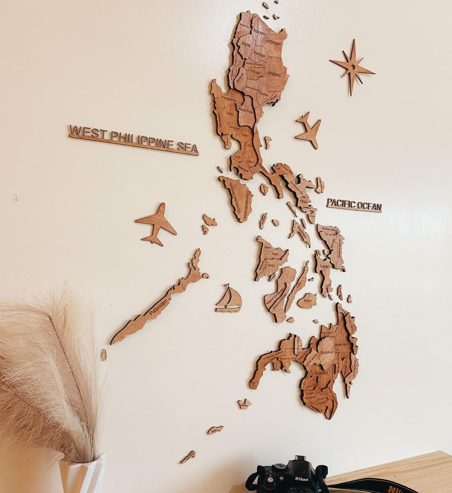 Wooden Philippine Map