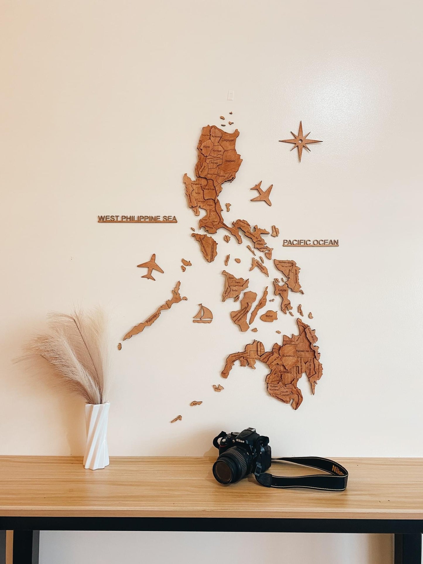 Wooden Philippine Map