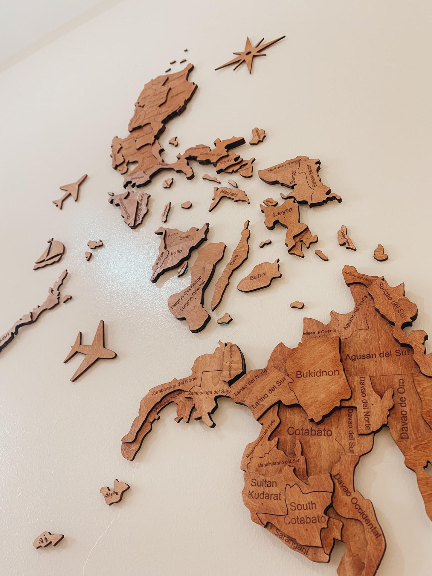 Wooden Philippine Map