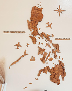 Wooden Philippine Map